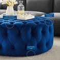 thumbnail image 4 of Amour Tufted Button Large Round Performance Velvet Ottoman-EEI-5469, 4 of 7