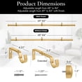thumbnail image 5 of Meriville 1-Inch Diameter End Cap Single Window Treatment Curtain Rod, 48-Inch to 84-Inch, Gold, 5 of 9