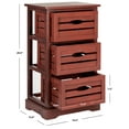 thumbnail image 3 of Safavieh Samara Solid Rustic 3 Drawer Cabinet, Red, 3 of 5