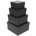 thumbnail image 1 of Cajas de regalo Nesting CHARMGIFTBOX, paquete de 4, cuadradas negras, 1 of 6