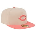thumbnail image 3 of Men's New Era Light Beige/Coral Cincinnati Reds Two-Tone Color Pack A-Frame 59FIFTY Fitted Hat, 3 of 5