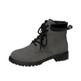 thumbnail image 2 of Tawop Womens Winter Boots Low Heel Lace Up Winter Fall Boots, 2 of 8