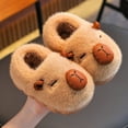 thumbnail image 4 of Capybara Cozy Slippers Winter Warm Indoor Slides With Non- Sole And Soft Coffee,39, 4 of 5