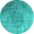 thumbnail image 1 of Ahgly Company Machine Washable Indoor Round Persian Turquoise Blue Bohemian Area Rugs, 3' Round, 1 of 4