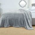 thumbnail image 1 of Nestl Ultra Plush Heavy Thick Raschel Imitation Mink Bed Blanket, 55 x 82, Silver, 1 of 5