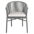 thumbnail image 3 of SAFAVIEH Stefano Stackable Outdoor Patio Rope Chair, Grey/Cushion, Set of 2, 3 of 12