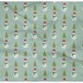 thumbnail image 4 of oneOone Cotton Poplin Twill Light Blue Fabric Snowman & Tree Sewing Material Print Fabric By The Yard 56 Inch Wide, 4 of 4