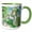 Green/White, variant on 3drose, Adorable Irish Elf Girl, Four Leaf Clover, Green Trees, Good Luck, 11oz Mug