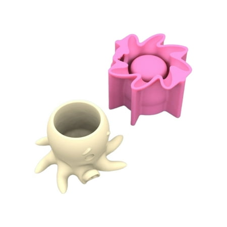 Zorvai Innovative Silicone Moulds Flower Vase Molds Octopus Shape Flexible Ornament Molds Unique Flowerpot Moulds for Crafting