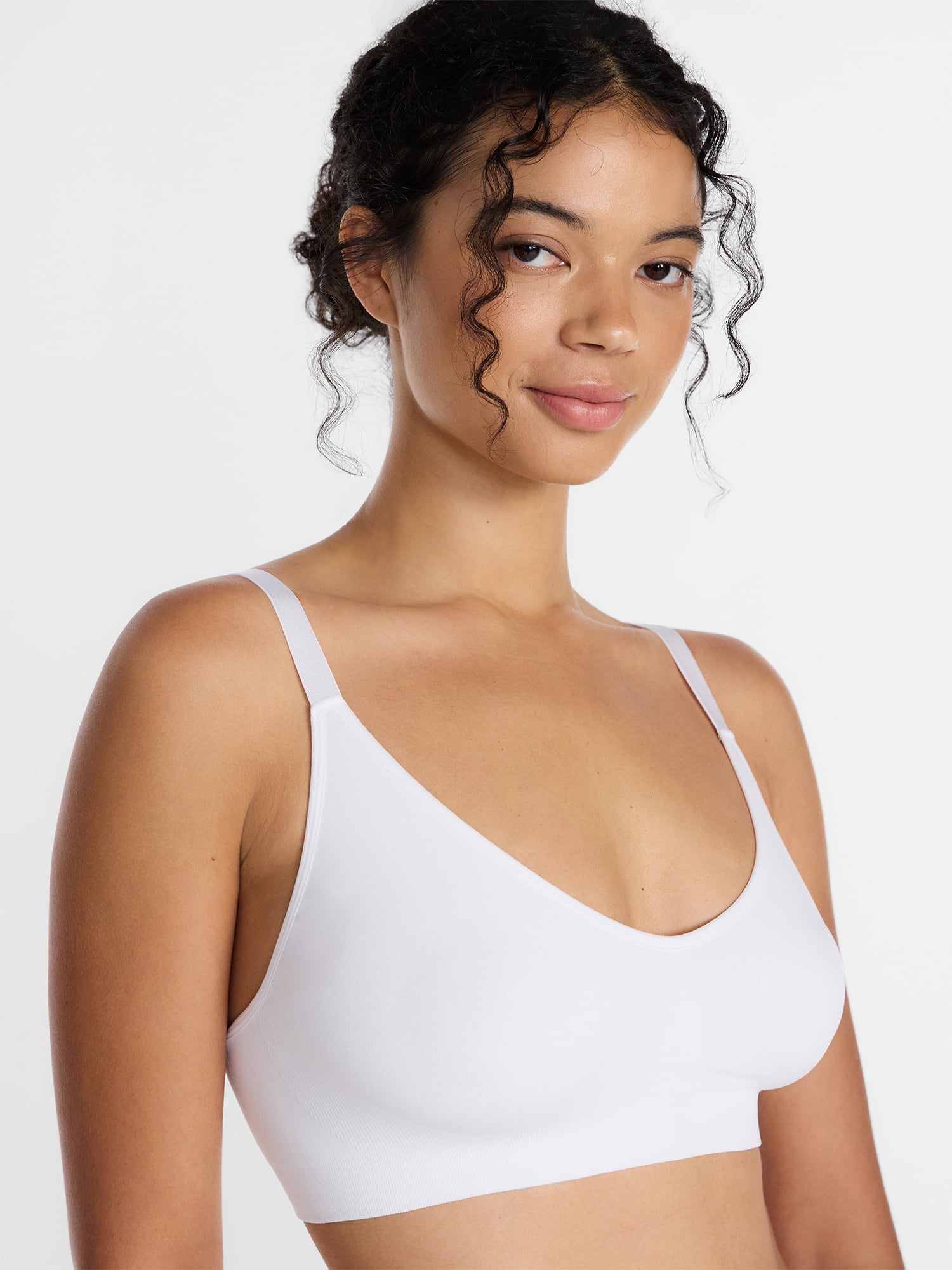 Joyspun Women’s Seamless Plunge Pullover Bralette, Sizes S-XXXL