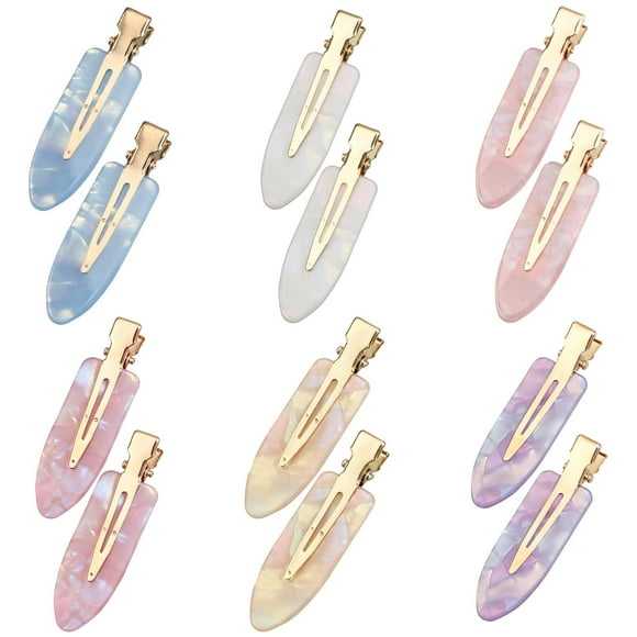 LOVEVER 12 Pack No Crease Hair Clips Colorful No Bend Hairclips Flat Duckbill Clip Creaseless Hair Clips Flat Hairclip Alligator Hair Barrette Makeup Hair Clip Salon Hairstyle Accessories