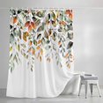 thumbnail image 3 of Shower Curtains for Bathroom, Orange Green Eucalyptus Leaves Waterproof Fabric Shower Curtain, Fall Botanical Watercolor Decorative Bathroom Curtain for Bathtub, 36"x72", No Hooks Included, 3 of 9