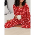 thumbnail image 6 of Avidlove 2 Pack Women Pajama Set Soft Long Sleeve Print Top and Pajama Bottoms Sleepwear Pjs Cozy Loungwear with Pockets S-XXL, 6 of 7