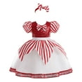 thumbnail image 1 of MIASHUI Robe de Fête pour Tout-Petites Filles avec Nœud à Paillettes et Design Patchwork pour Soirées Festives et Occasions de Mariage Rouge, 7-8 Ans, 1 of 9