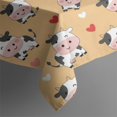 thumbnail image 5 of Orange Cow Heart Pattern Rectangle Tablecloth 60"x102",Waterproof Polyester Rectangle Table Cloth, Wipeable Spillproof Polyester Tablecloth for Dining, Camping, Indoor and Outdoor, 5 of 6