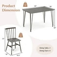 thumbnail image 3 of Gymax 5PCS Dining Table Set for 4 Rectangular Kitchen Table & 4 Chairs w/ Metal Frame Grey Oak, 3 of 9