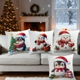 thumbnail image 6 of Xuniizn Christmas Pillow Covers 18x18 inch Set of 4 Xmas Decorations Soft Plush Faux Fur Wool Christmas Throw Pillow Cases Winter Holiday Decor for Sofa Living Room, 6 of 6