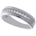 thumbnail image 3 of 10K White Gold Diamond Wedding Band Brushed Finish Mens Engagement Ring 0.25 Ct., 3 of 5