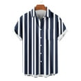 thumbnail image 4 of Men Shirt Men Shirts Casual Mens Button Up Shirt Short Sleeve Shirts for Men Men Casual Fashion Turndown Collar Stripe Printing Short Sleeve Button Shirt Blouse, 4 of 6