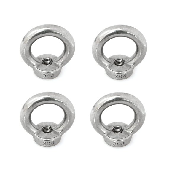 shiyou-4pcs M12 304 Stainless Steel Ring Shape Lifting Eye Threaded Nut for Marine Hardware