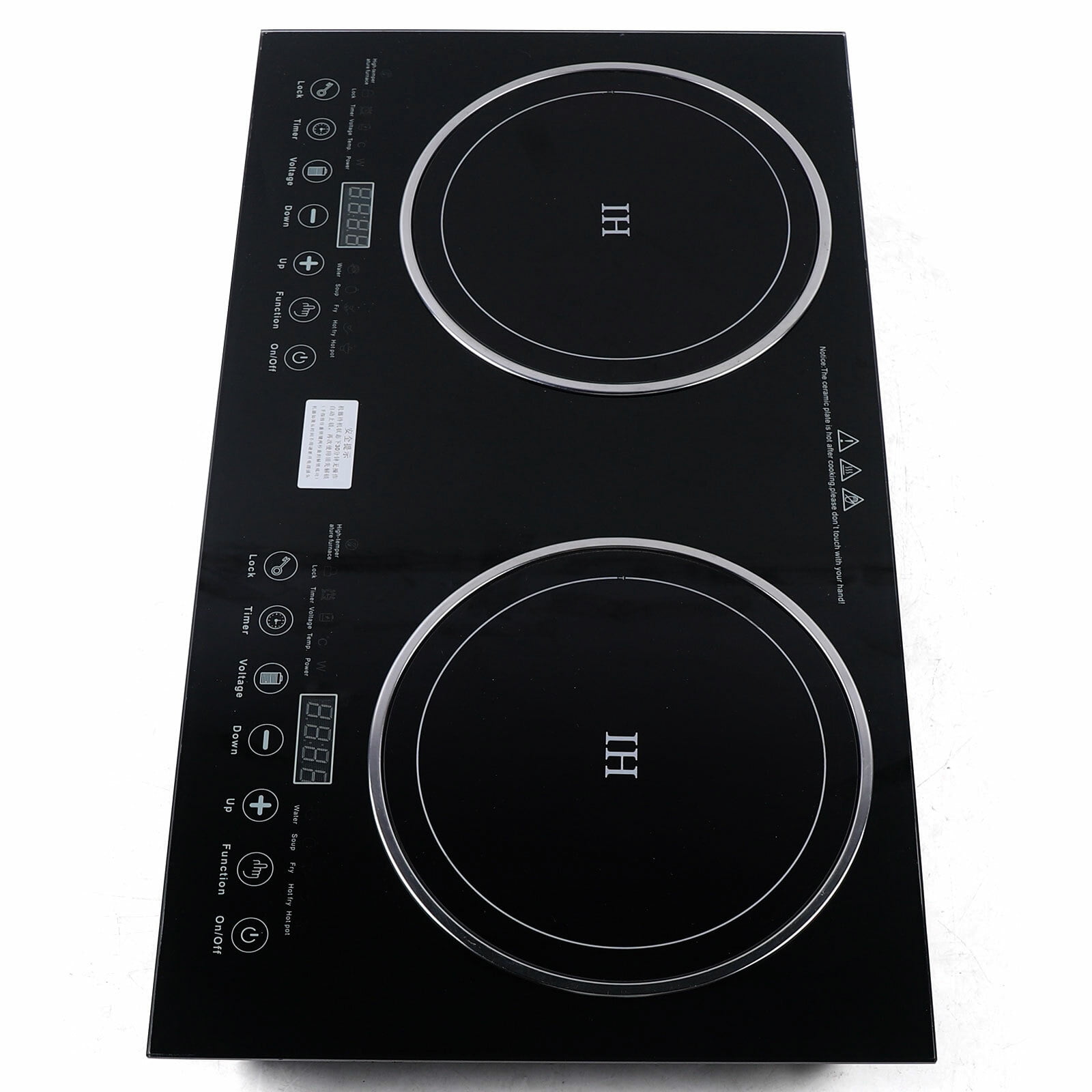 Countertop 2 Burners Induction Cooktop, Portable Electric Ceramic Cooktop for Kitchen 110V
