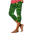 thumbnail image 3 of TaTaai St. Patrick's Day Random Print Women High Waist Capri Yoga Pants Skinny Fit Stretchy Fabric Machine Washable No Fading Versatile Holiday Casual Daily Sports Leggings Gift, 3 of 5
