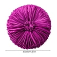 thumbnail image 3 of SLYNSHome Ruched Velvet Round Throw Pillow,Pink Pleated Rosette Center Decorative Cushion, Solid Color Accent Pillow for Sofa Bed Living Room Home Decor, 3 of 6