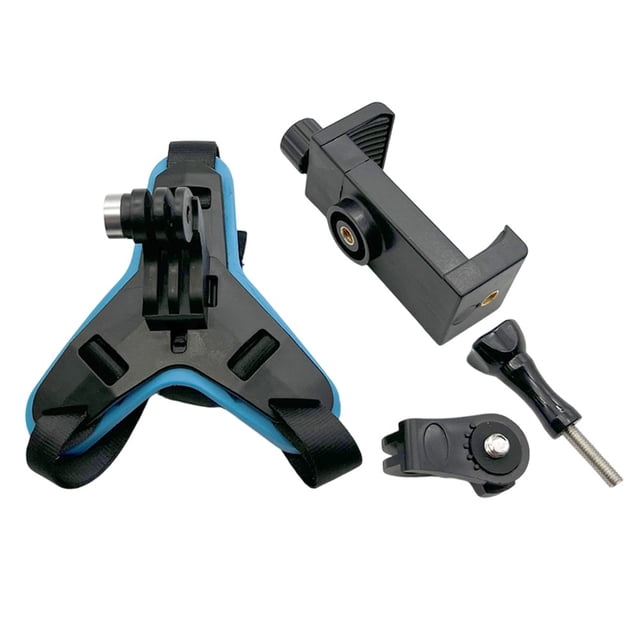 Motorcycle Headscarf Chin Bracket Fixed Seat Motorcycle Camera Accessories Blue
