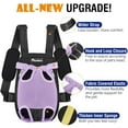 thumbnail image 5 of Pet Carrier Backpack, Adjustable Pet Front Cat Dog Carrier Backpack Travel Bag, Legs Out, Easy-Fit for Traveling Hiking Camping for Small Medium Dogs, Medium Size, Purple, 5 of 7