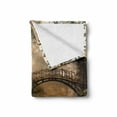 thumbnail image 2 of Landscape Soft Flannel Fleece Throw Blanket, Idyllic Early Morning View Bridge over a River in the Middle of a Misty Forest, Cozy Plush for Indoor and Outdoor Use, 70" x 90", Multicolor, by Ambesonne, 2 of 6
