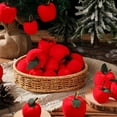 thumbnail image 5 of Christmas Tree Ornaments, Red Apple Decorations, Christmas Party Hanging Ornaments 6 Pack, Soft Flocked Plastic, Durable Reusable Holiday Decorations for Home Mall Bar and Office, 4cm Size, 5 of 6