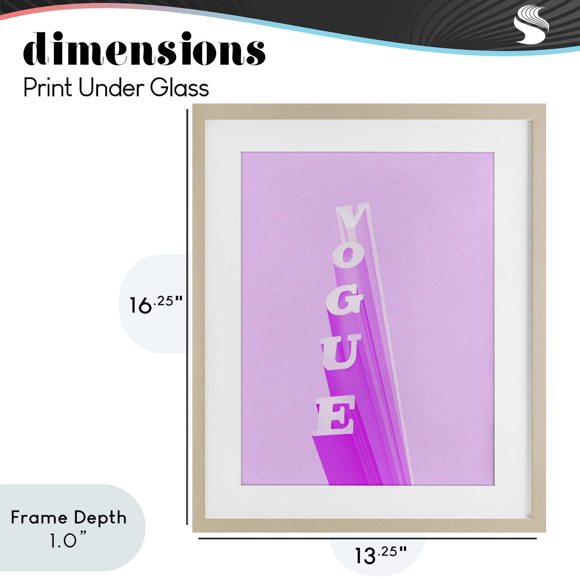 Stupell Industries Pink Vertical Glam Lettering Birch Framed Print Under Glass, design by Ziwei Li