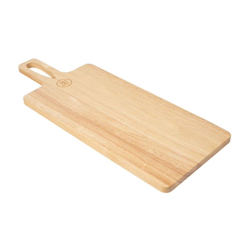Choice 13 1/4 x 8 Wooden Bread / Charcuterie Cutting Board with 4 3/4  Handle