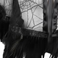 thumbnail image 7 of Lace Mesh Feather Cape Shawl, Black Gothic Shoulder Wrap, 192x45cm, 7 of 7