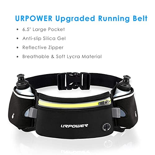 Running Pouch for Men and Women Large Pocket Waist Bag Phone Holder for Running Fits 6.5 inches Smartphones URPOWER Upgraded Running Belt with Water Bottle Running Fanny Pack with Adjustable Straps 