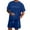 Blue, variant on LOS ANGELES Men's Casual 2-Piece Set, Solid Color Short Sleeve Crewneck Tee and Shorts, Relaxed Summer Outfit For Everyday Lounge Wear,Black,L