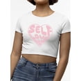 thumbnail image 3 of Big Hear Self Love First Tee Crop Tee Women's -SelectDesign Designs, 3 of 4