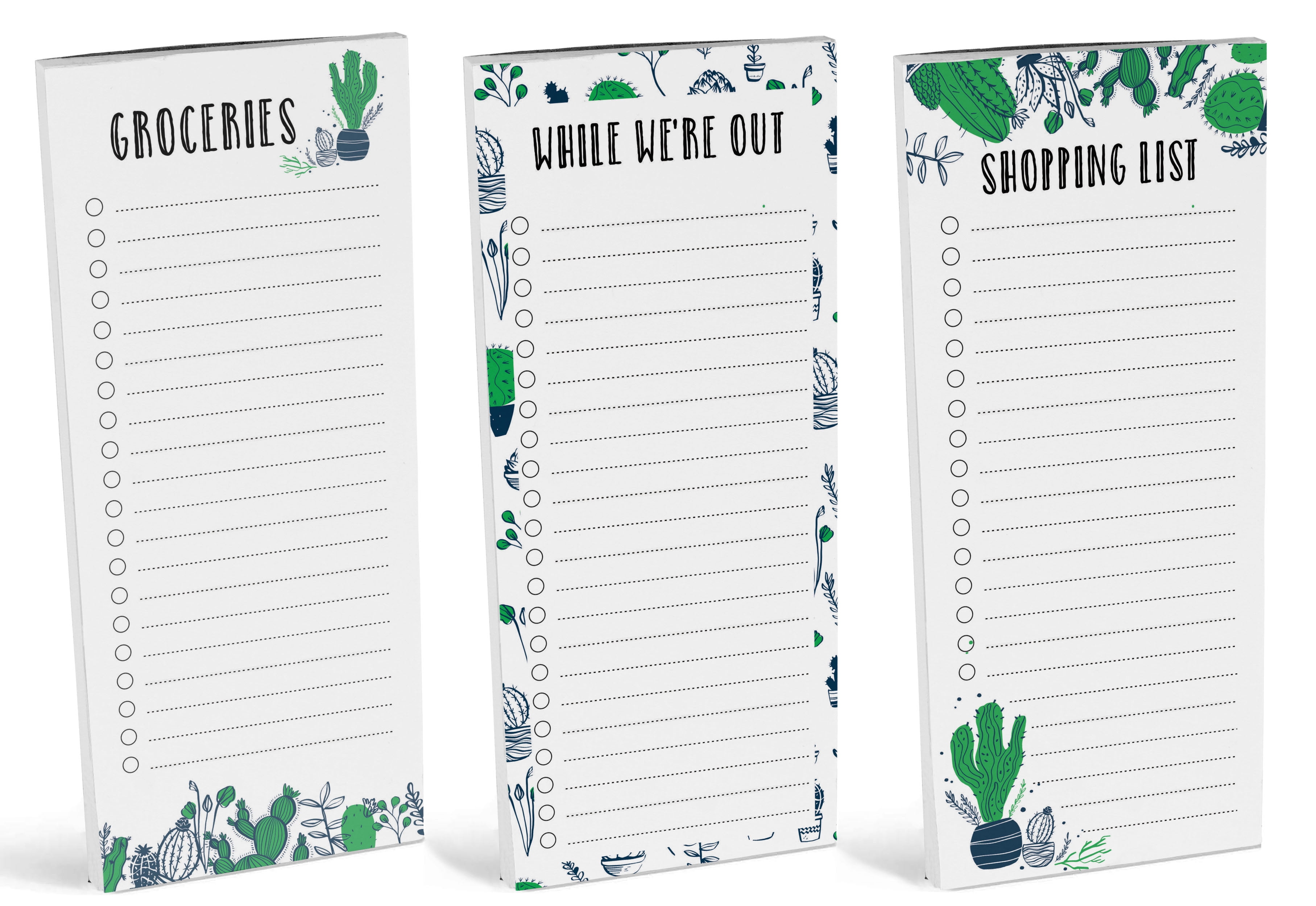 Inkdotpot Pack of 3 Magnetic Fridge To-Do List Notepads- Magnetic Memo Pads For Refrigerator-(50 Sheets Each)-LQ