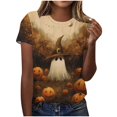 thumbnail image 2 of ClodeEU Women's Halloween Printed T Shirt, Short Sleeved Round Neck Top ,Women's Plus XL, 2 of 6