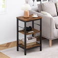 thumbnail image 5 of 3-Tier End Table,Narrow Side Table with Storage,Nightstand Shelf for Living Room Bedroom,Bedside Table for Small Spaces,Brown (1, Brown), 5 of 8