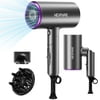 Hair Dryer, NEXPURE 1800W Professional Ionic Blow Dryer for Hair Care, Powerful Wind for Hair Drying, 2 Attachments, Grey