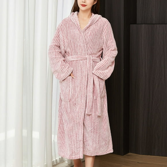 LSLJS Long Bath Robe for Womens Plush Soft Fleece Bathrobes Nightgown Ladies Pajamas Sleepwear Housecoat