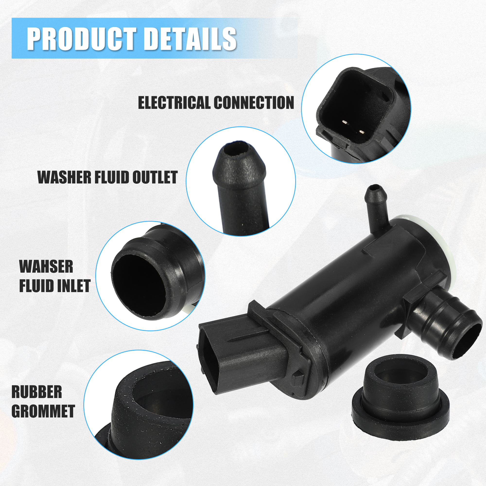 Unique Bargains Windshield Washer Motor Pump Replacement Fit for Kia K900 - Pack of 1