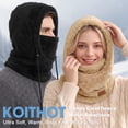 thumbnail image 2 of KOITHOT Winter Balaclava Hooded Ski Mask for Men Women, Windproof Warm Thermal Fuzzy Fleece Full Face Mask Neck Warmer, Adjustable Face Cover for Skiing Cycling Outdoor Activities, 2 of 6