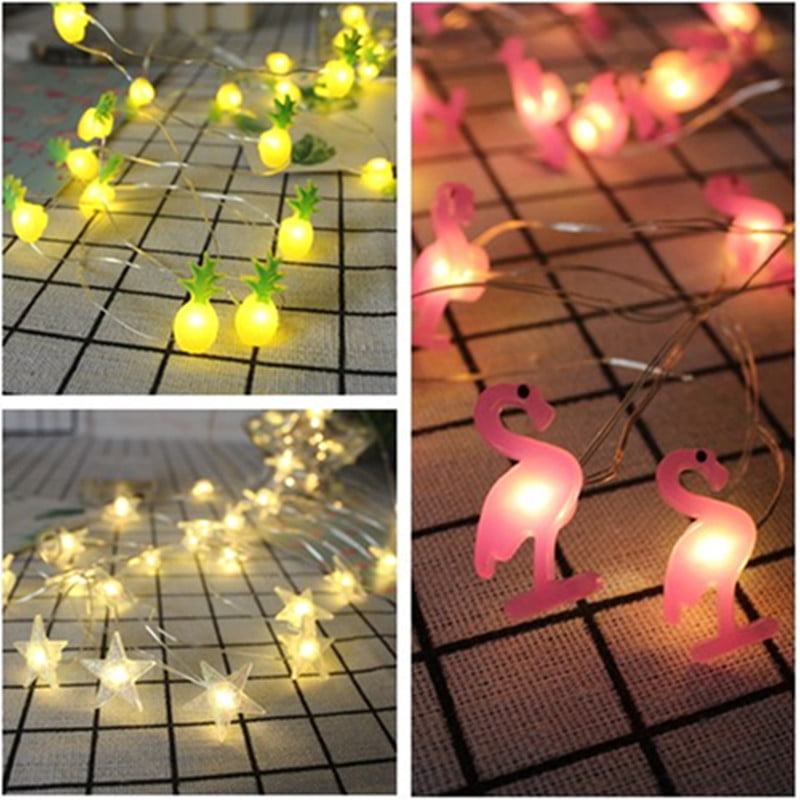 2m LED String Light Flamingo Pineapple Fairy Lights Birthday Party Wedding Decor 