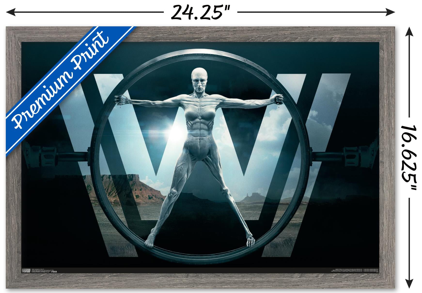 Westworld - Key Art Wall Poster, 14.725" x 22.375", Framed