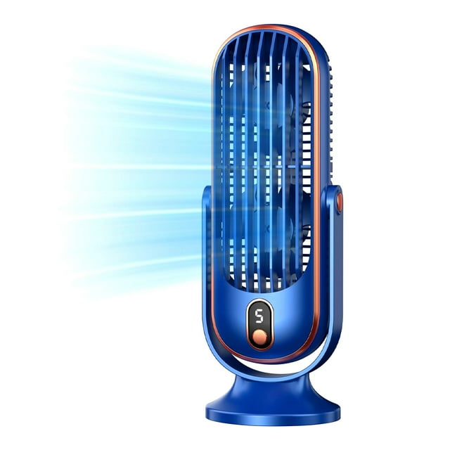 Tower Fan for Bedroom, Portable Rechargeable Desk Fan with 5