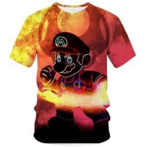 Mario T-shirt Imprimé 3D, T-shirt Respirant, T-shirt pour Garçons et Filles, T-shirt à Col Rond à Manches Courtes-ZJKDGJKJ