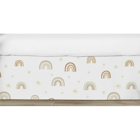 UPC: 0846480096351 | Boho Rainbow Neutral Dust Ruffle Crib Skirt Girl Boy Unisex by Sweet Jojo Designs