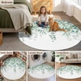thumbnail image 5 of Round Rugs 3.3Ft, Teal Eucalyptus Leaves Round Area Rug Washable Indoor Throw Carpet, Spring Floral Summer Botanical Soft Non Slip Circle Rug for Laundry Room Patio Home Decor Aesthetic, 5 of 8